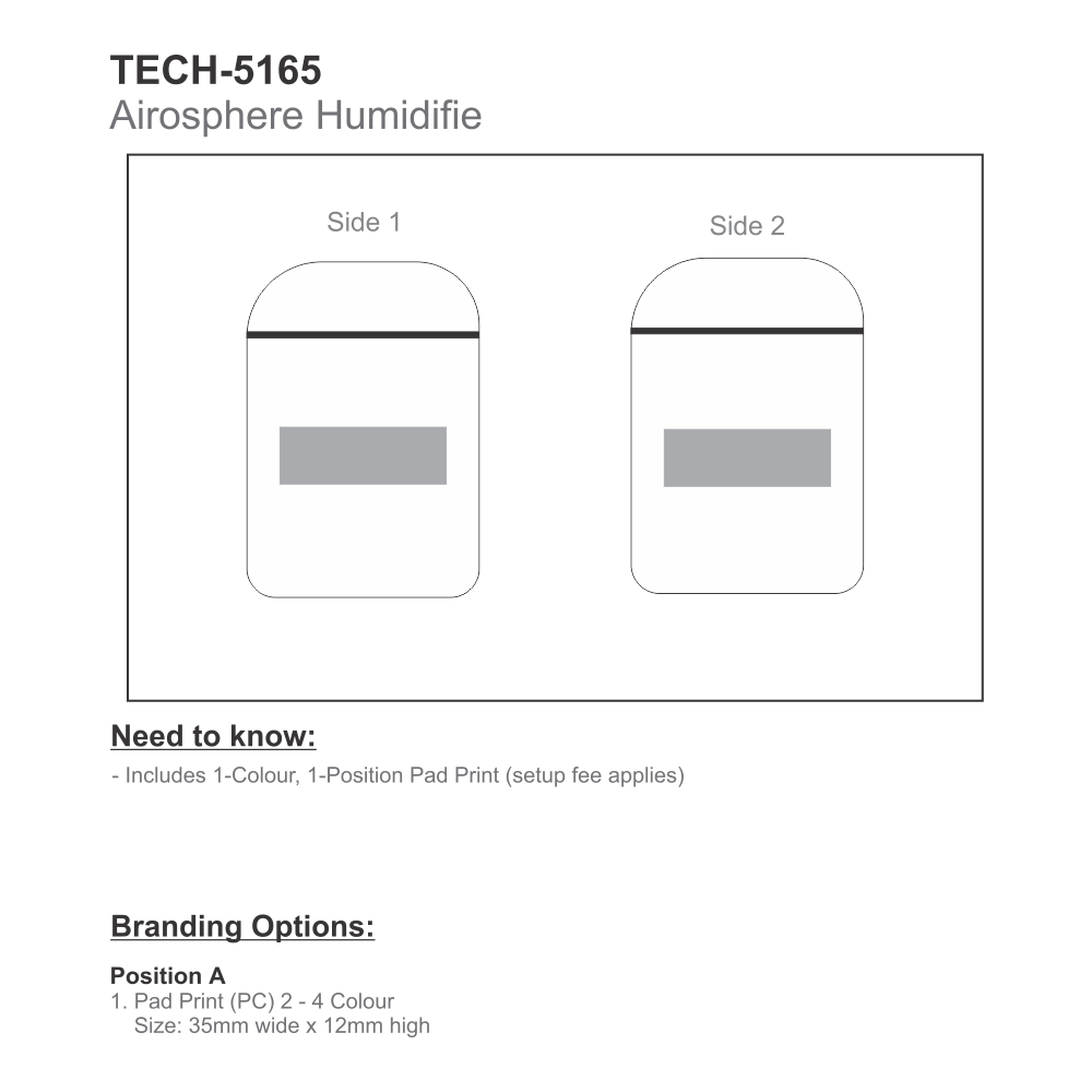 Airosphere Portable Brandable Humidifier in White