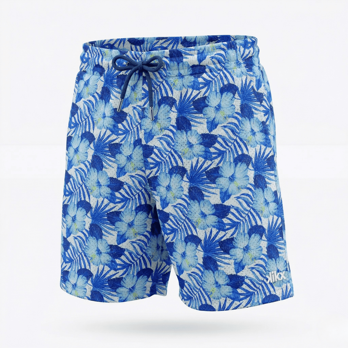 Kikx Basketball Shorts Double Layer Blue Blaze Print with Royal Blue Inner