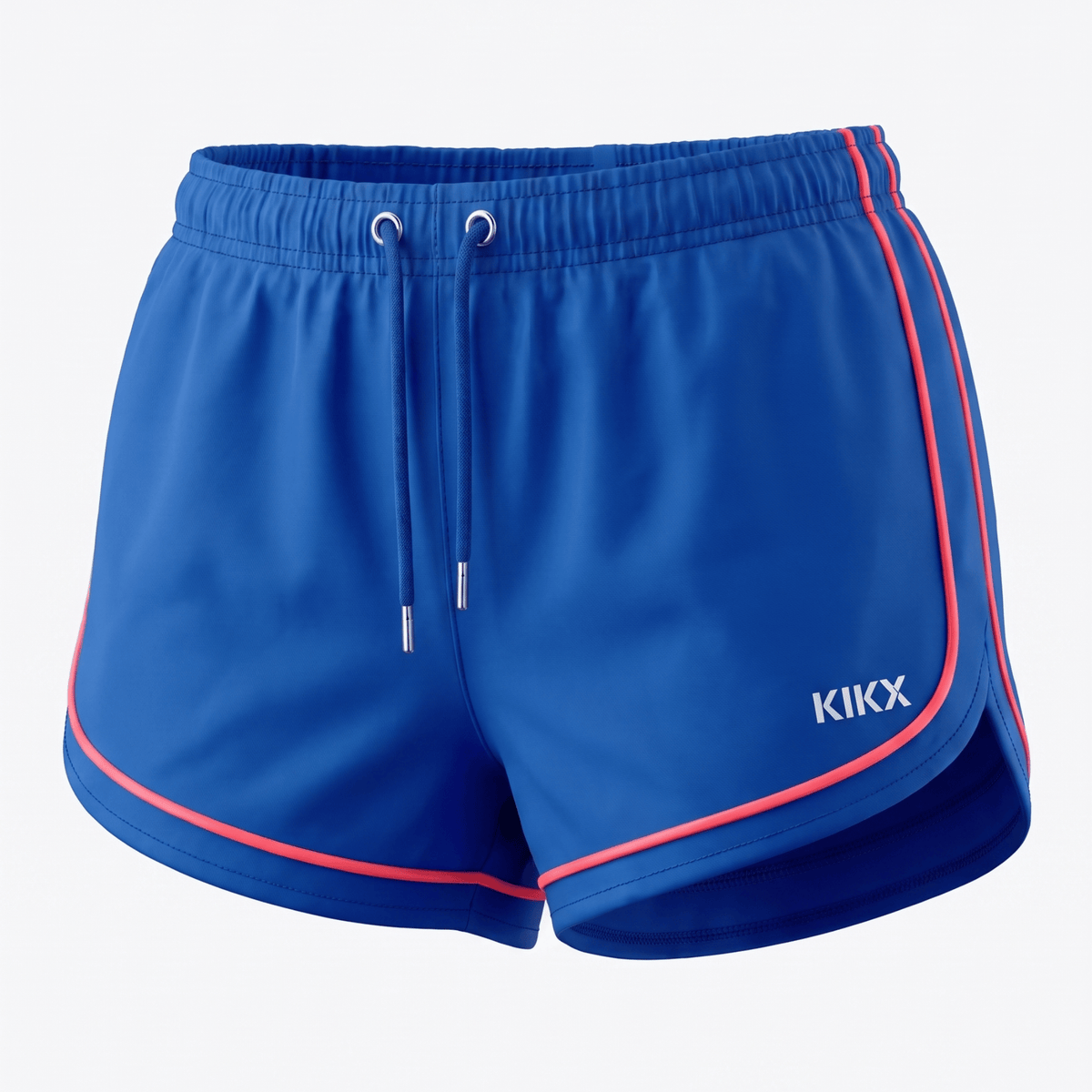 Kikx LUNAFLOW Shorts in Royal with Neon Coral Piping and Inner