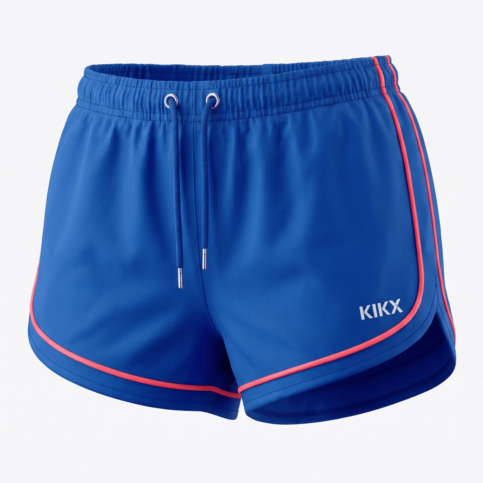 Kikx LUNAFLOW Shorts in Royal with Neon Coral Piping and Inner