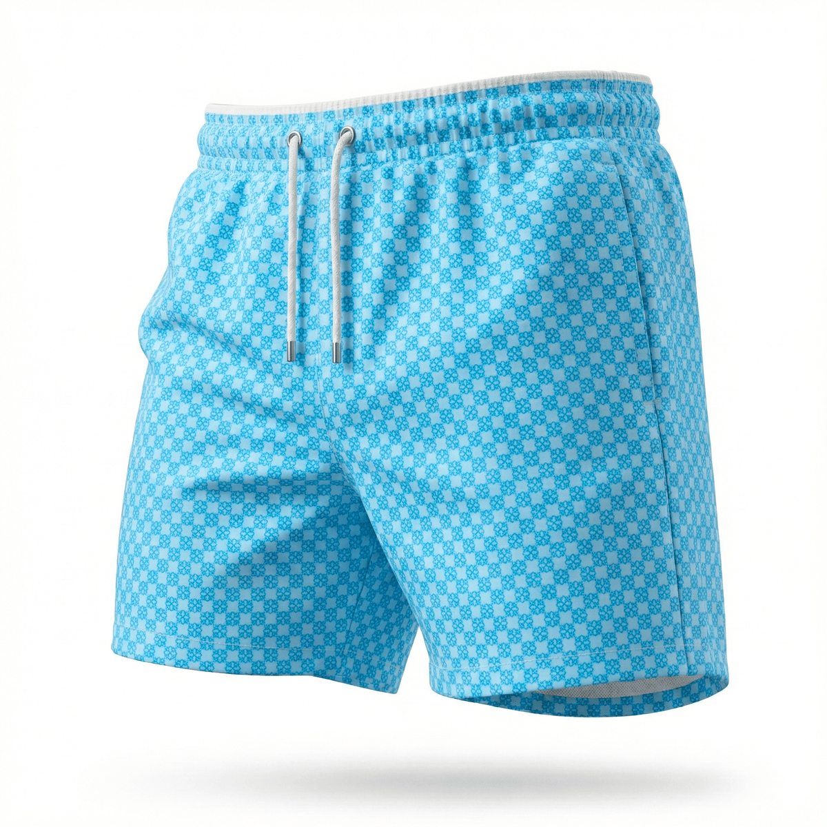 Kikx Agean Mediterranean Infinity Board Shorts with White Mesh Mid Thigh Inner