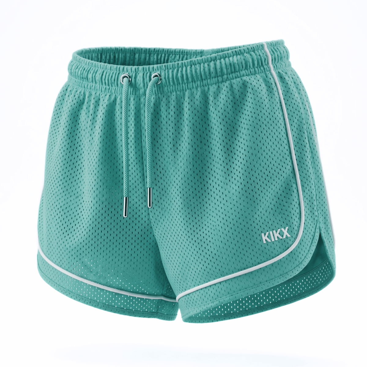 Kikx VENTRAFLOW Shorts in Mint BMX Outer Mesh with White Piping and Mint Inner