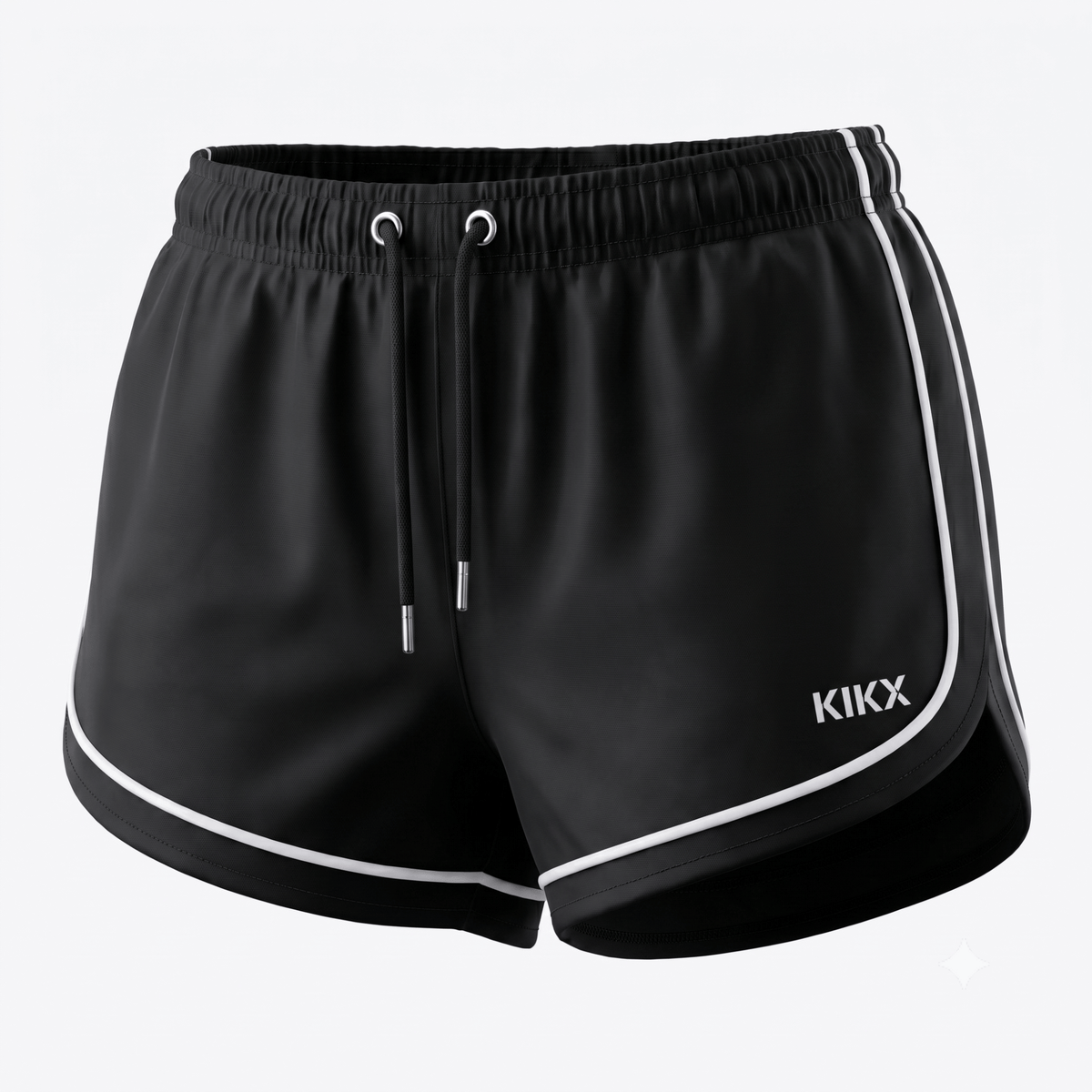 Kikx PLAYR Plain Womens Shorts with Retro Piping Black