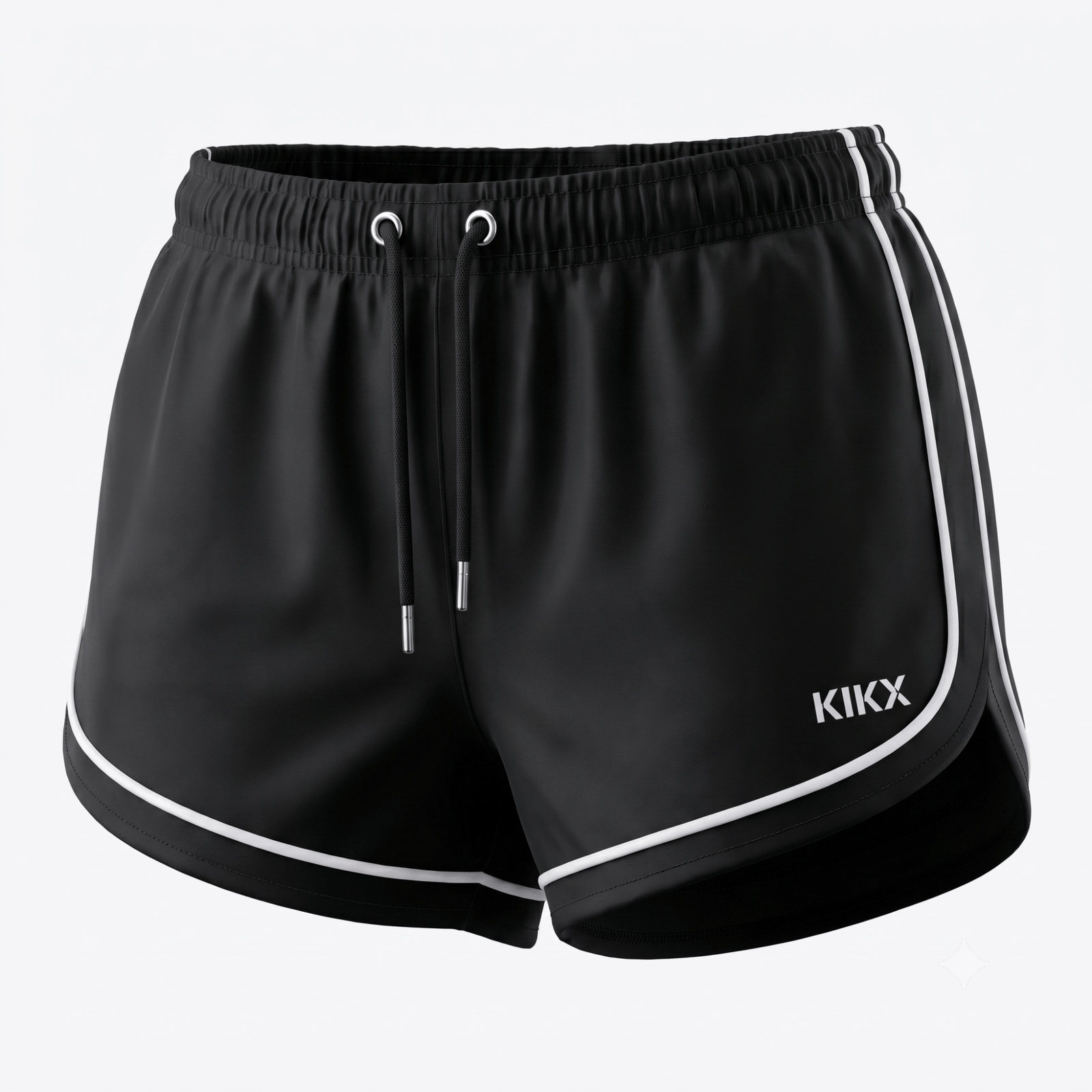 Kikx PLAYR Plain Womens Shorts with Retro Piping Black