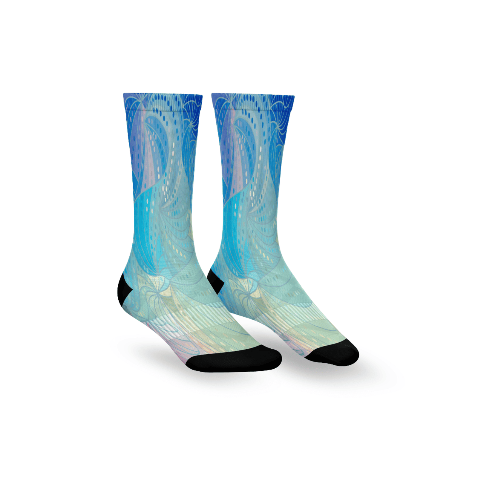 Kikx Premium Crew Socks with Mermaid Swirl Print
