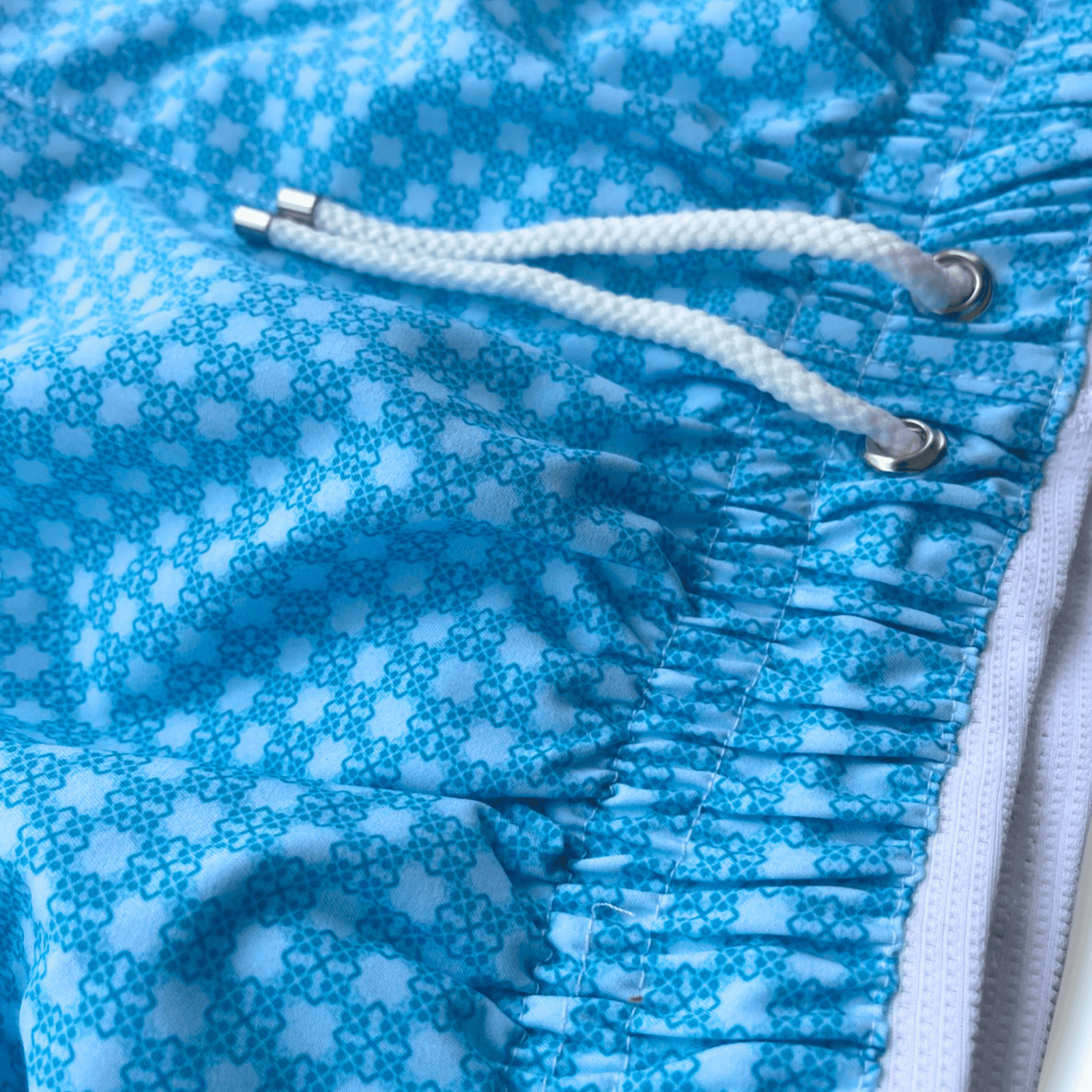 Kikx Agean Mediterranean Infinity Board Shorts with White Mesh Mid Thigh Inner