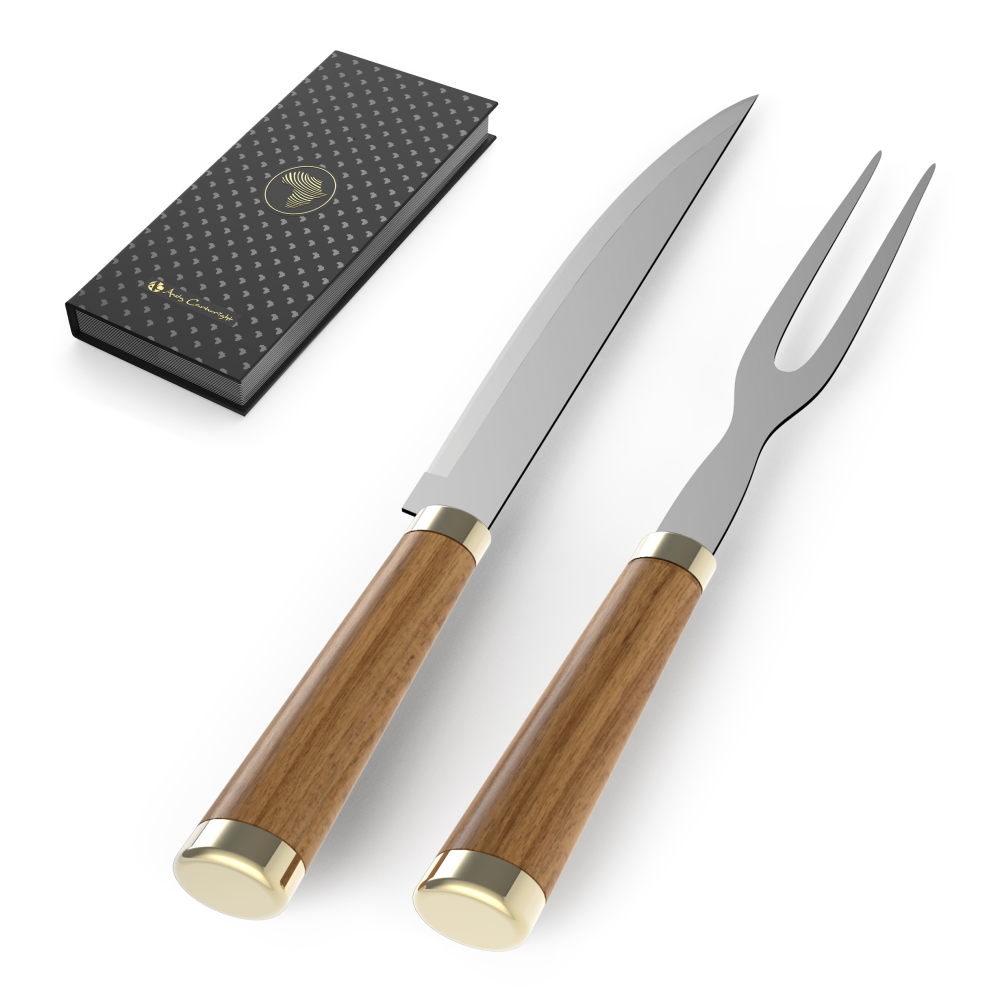 Andy Cartwright Afrique Dusk Brandable Carving Set in Natural and Gold
