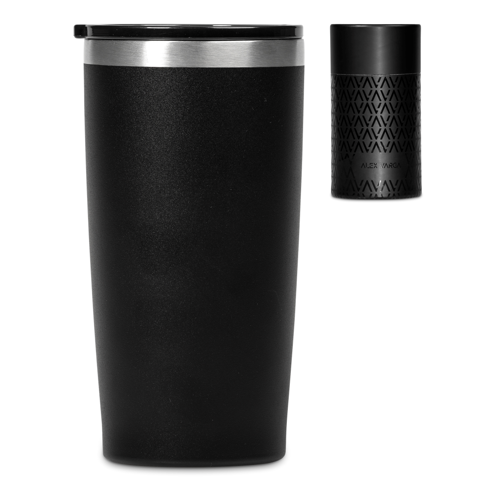 Alex Varga Bosky Vacuum Stainless Steel Brandable Tumbler in Black