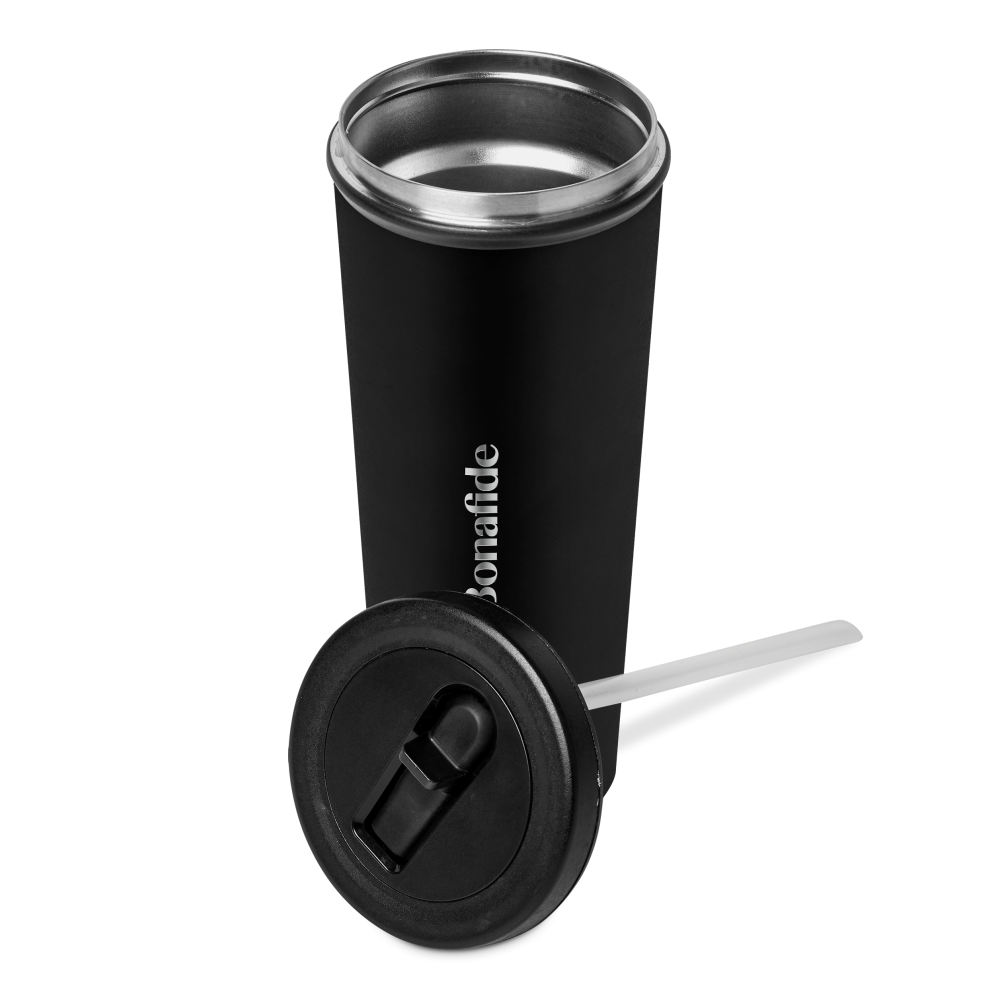 Alex Varga Empire Sipper Vacuum Stainless Steel Brandable Tumbler in Black