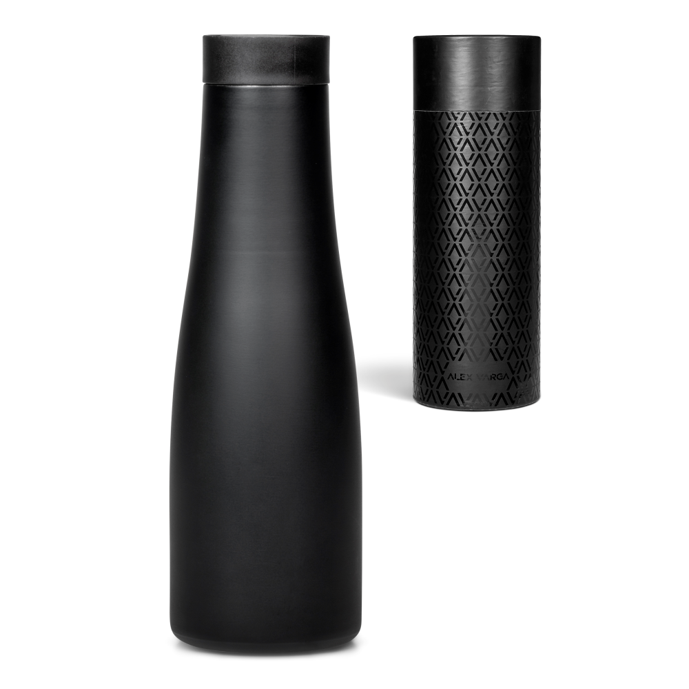 Alex Varga Balaton Vacuum Stainless Steel Brandable Water Bottle in Black