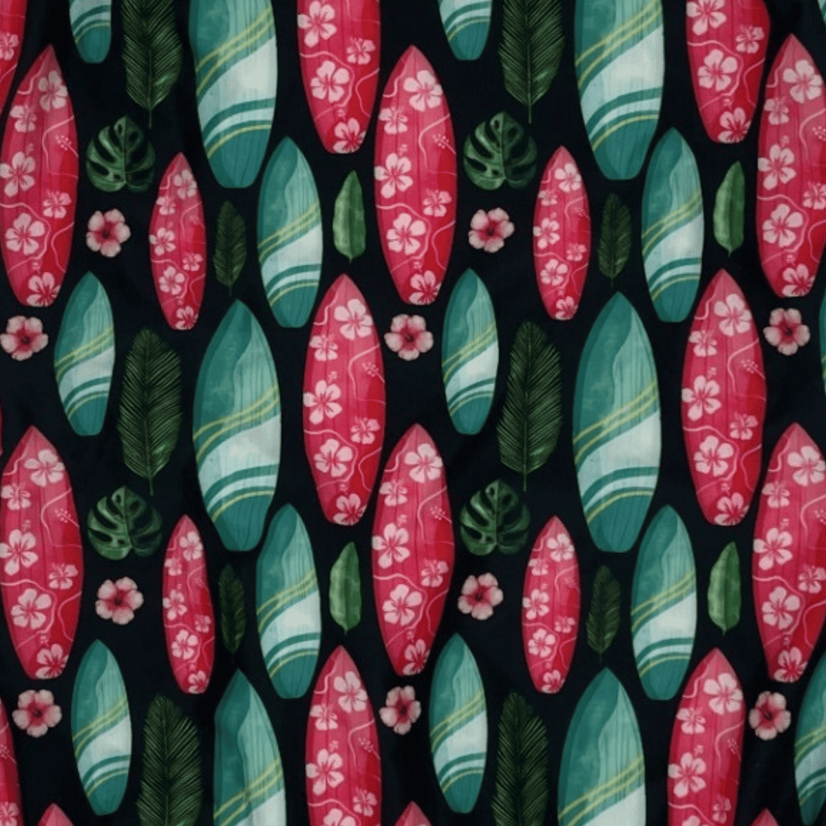 Kikx Extra Life Fastback Swimsuit in Island Vibe print on Black Background