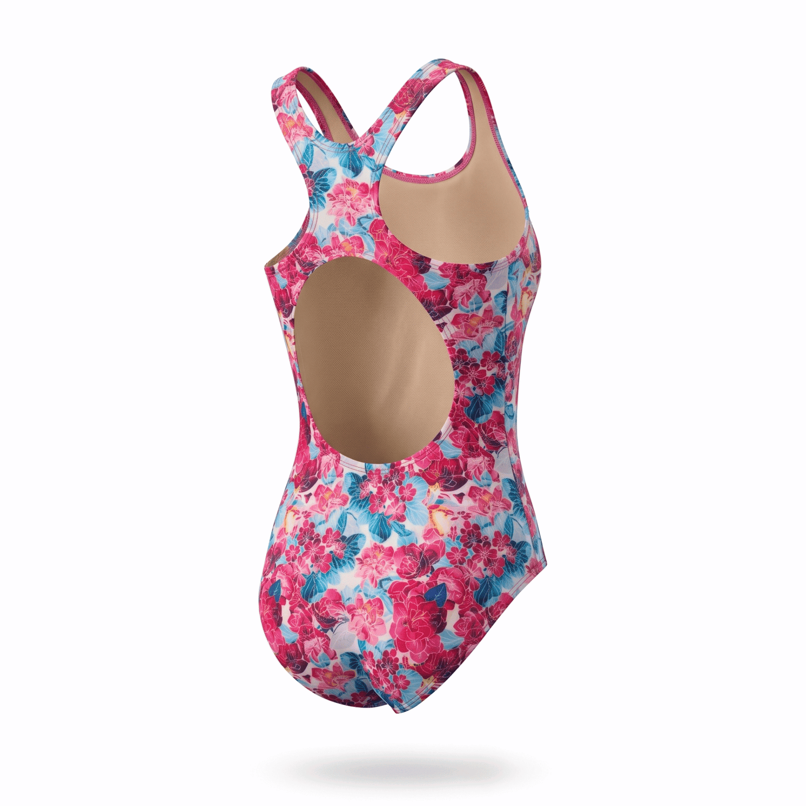 Kikx Extra Life Fastback Swimsuit in La Med print on White Background