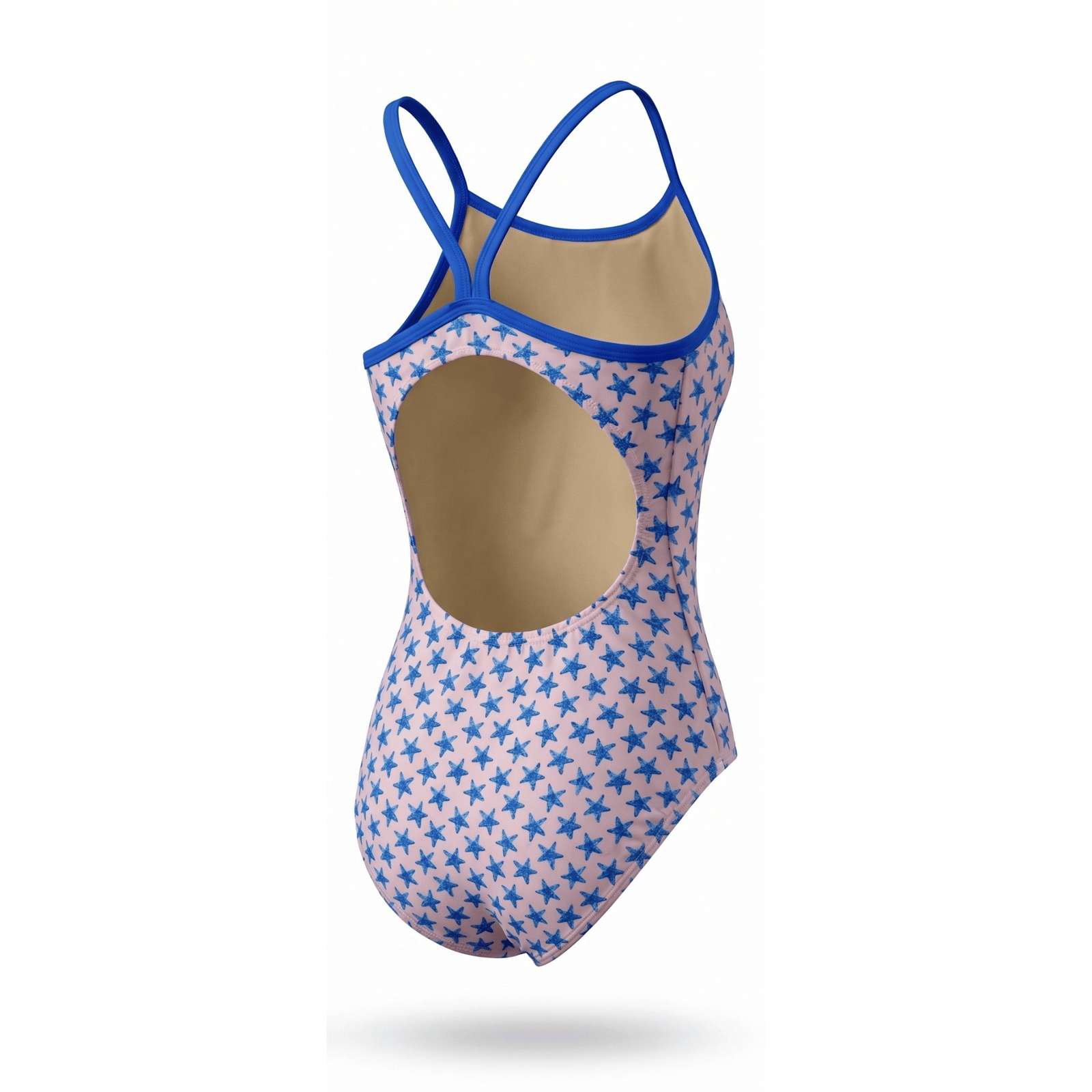 Kikx Extra Life Thin Strap Swimsuit in Salty Star Print with Royal Straps