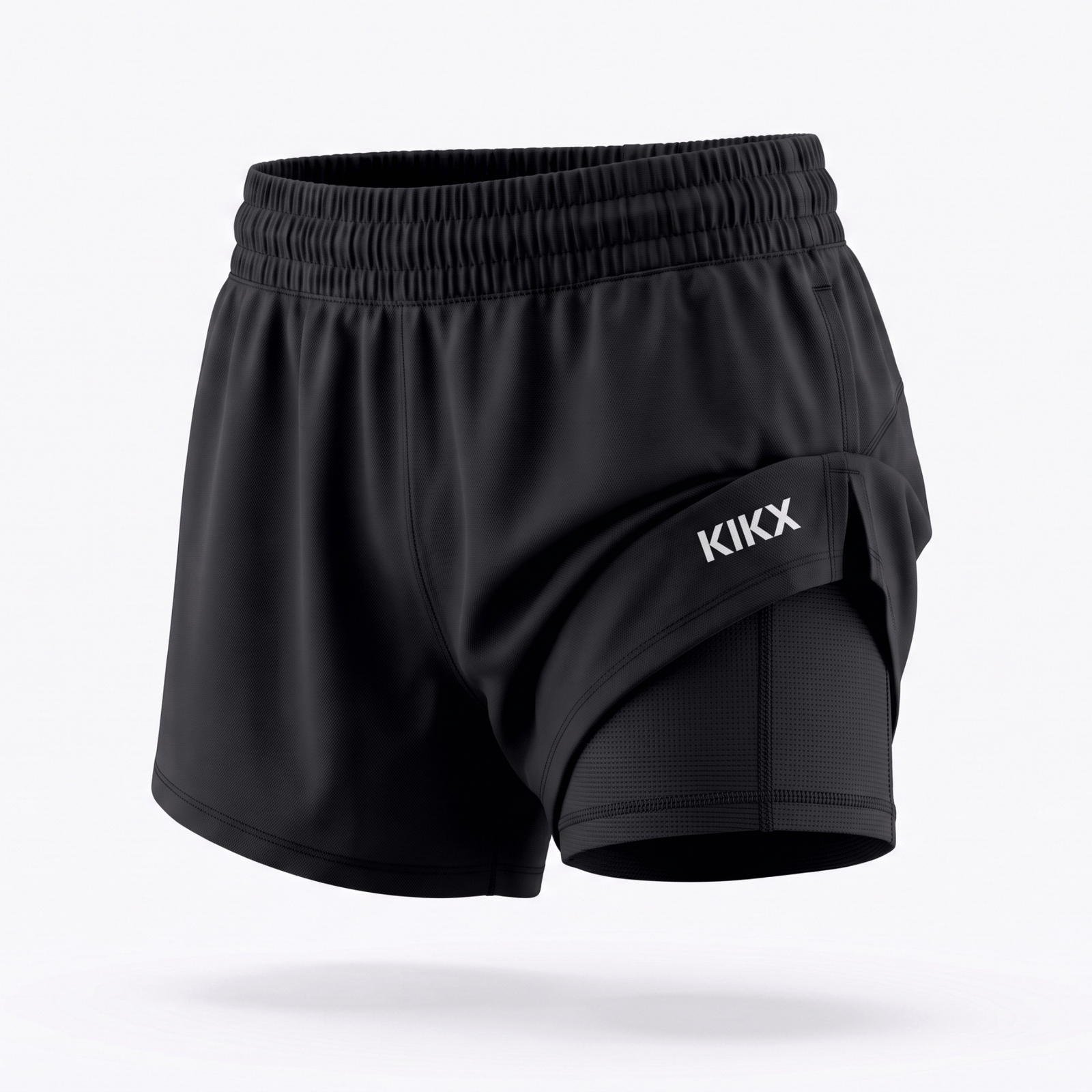 Kikx AIROFLEX Shorts in Black with Black Technical Mesh Inner