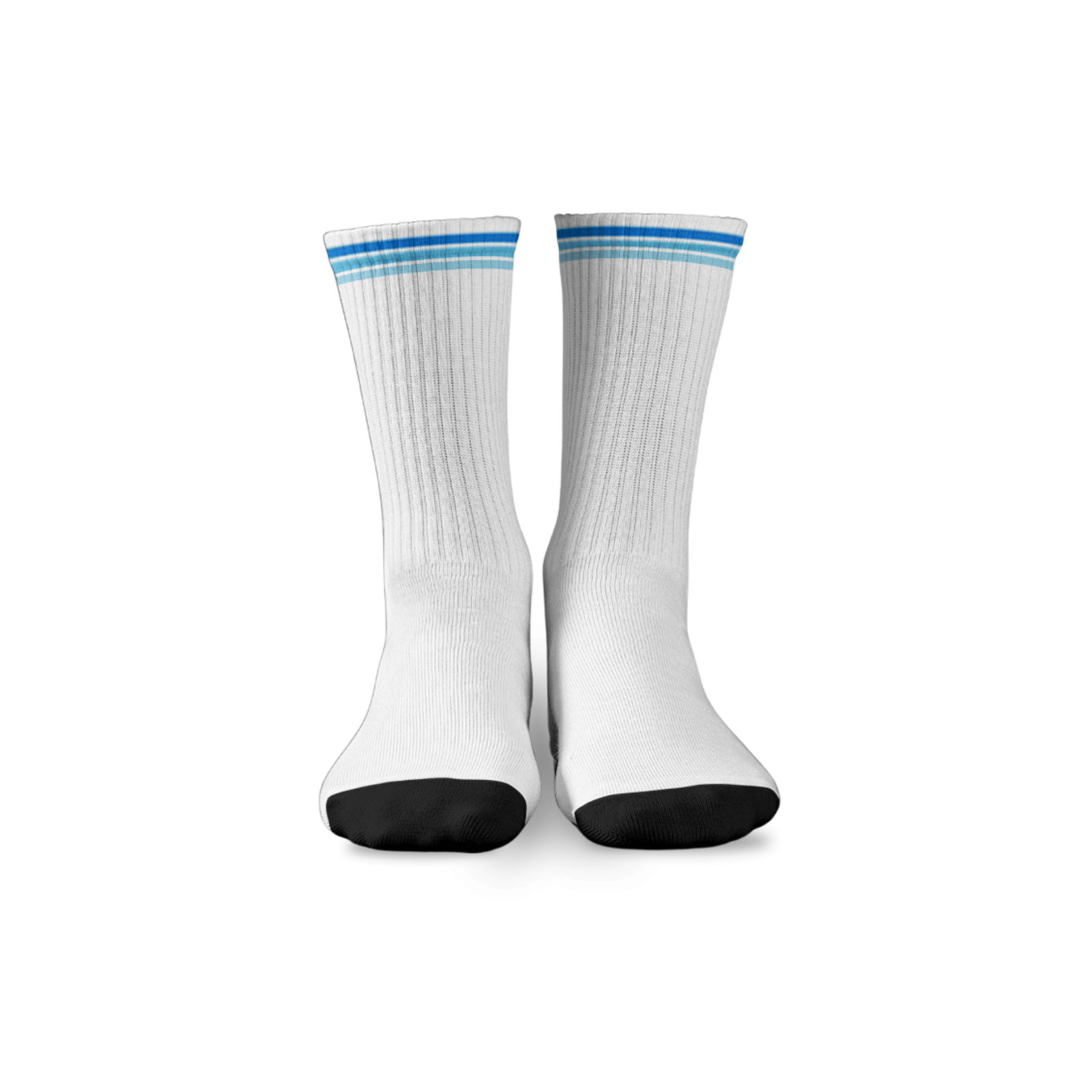 Kikx Ribbed Crew Socks with Blue Stripes