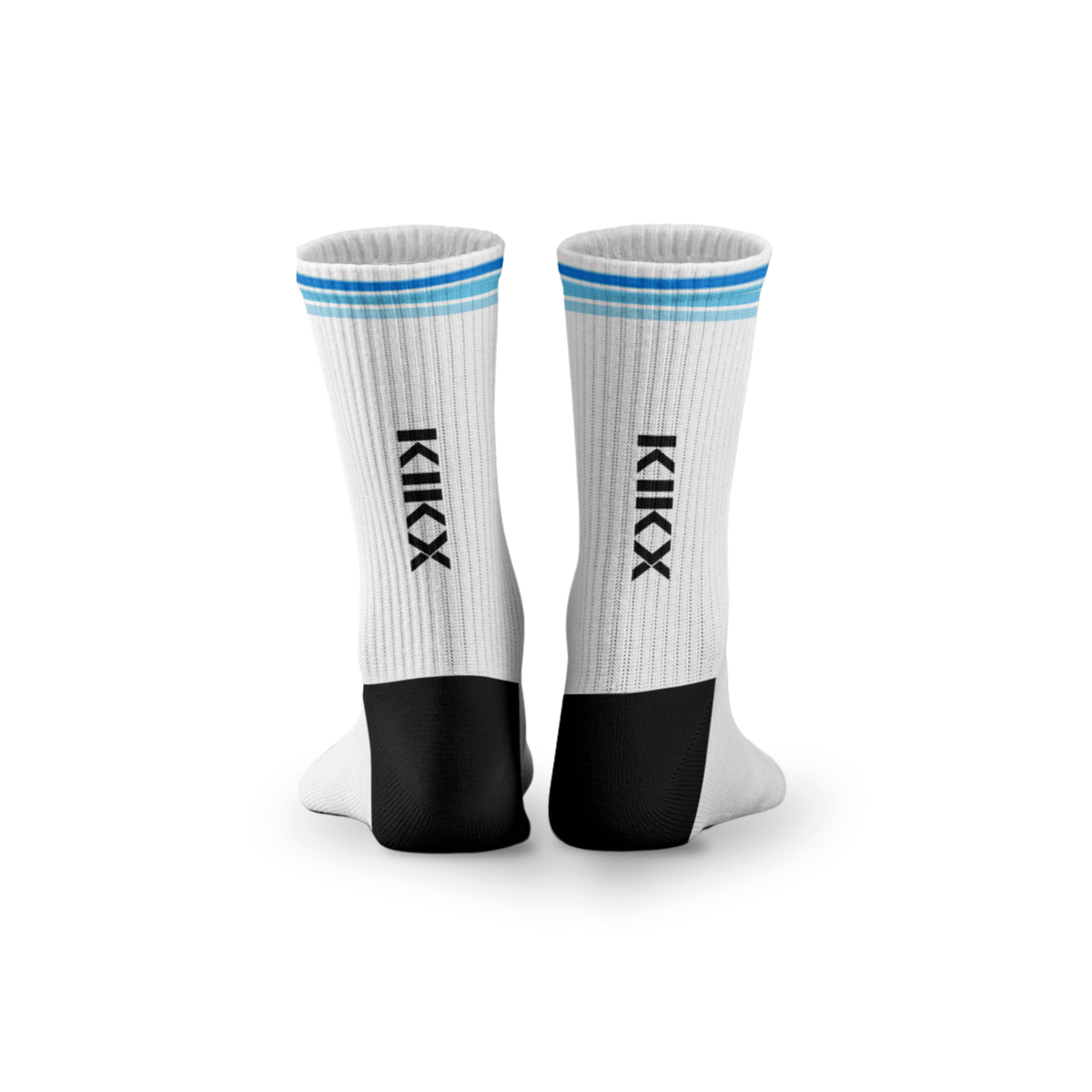 Kikx Ribbed Crew Socks with Blue Stripes
