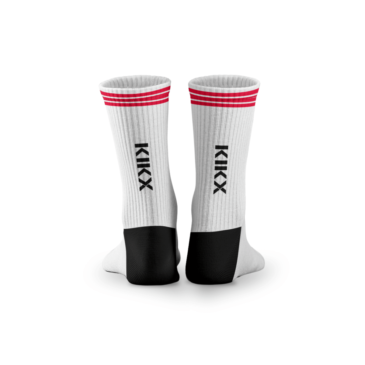 Kikx Ribbed Crew Socks with Red Stripes