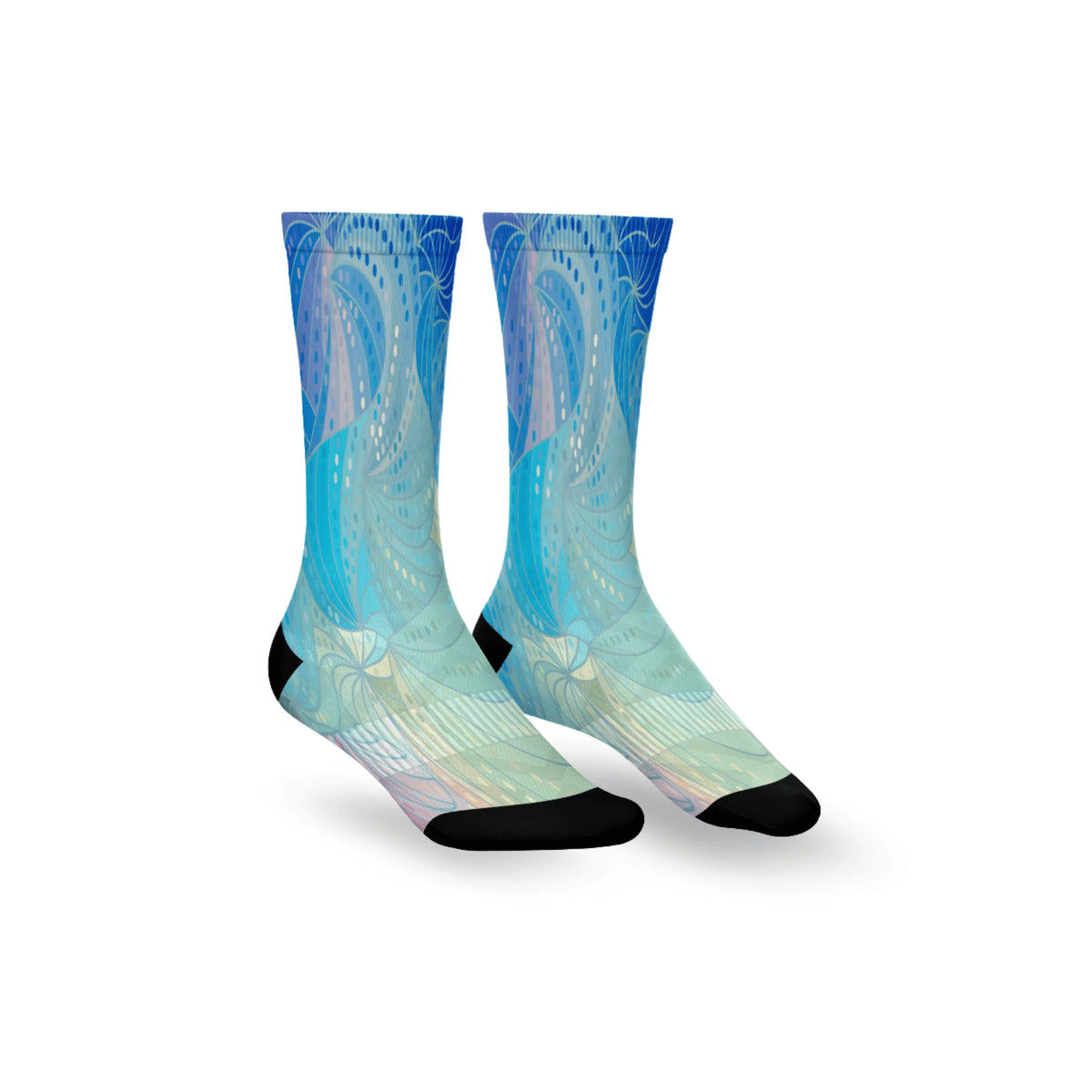 Kikx Premium Crew Socks with Mermaid Swirl Print
