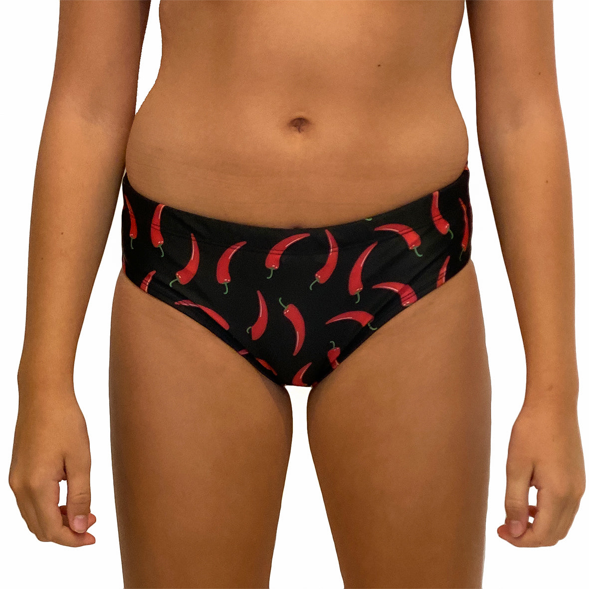 Kikx Extra Life Brief Swimsuit in Chillies on Black