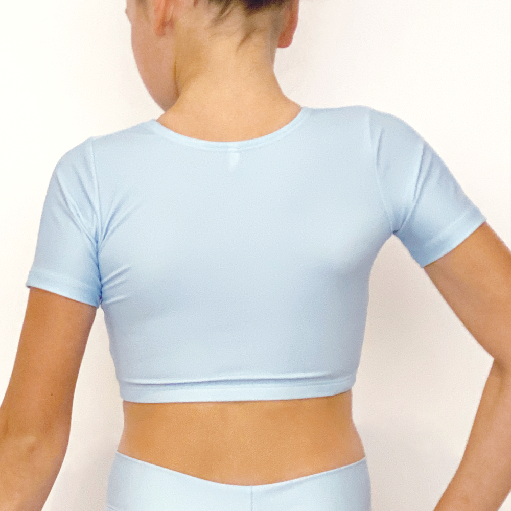 Plain blue crop sales top