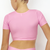 Kikx Crop Top with Short Sleeves in Plain Pastel Pink