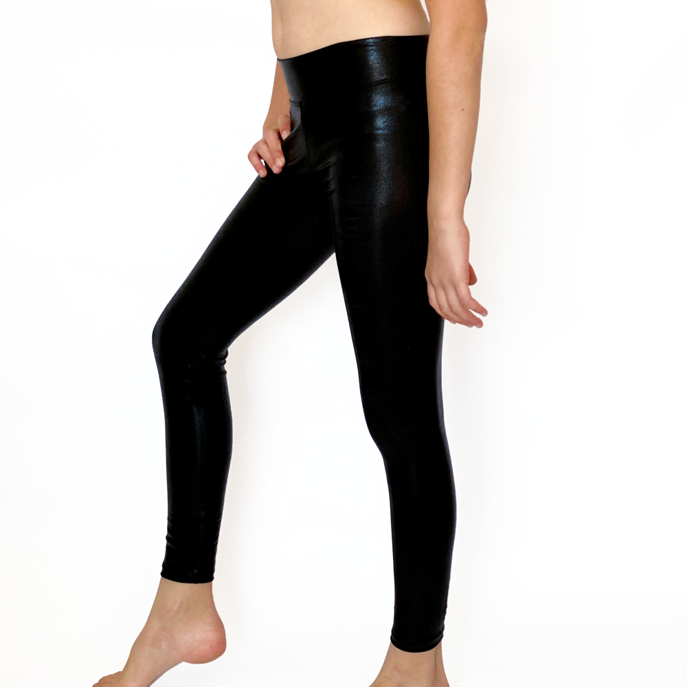 Kikx Full Length Leggings with High Waist in Mystique Black