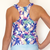 Kikx Full Length Top with Racer Back in Multi-Colour Palm Tree on White