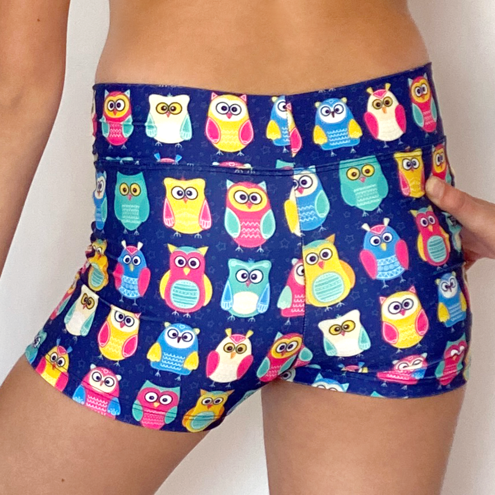 Kikx Hot Pants with High Waist in Navy with Night Owls