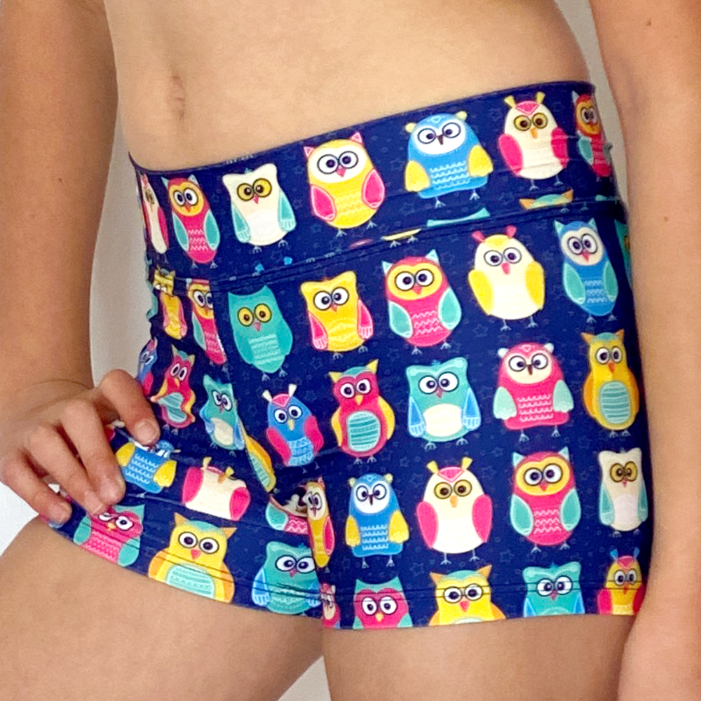 Kikx Hot Pants with High Waist in Navy with Night Owls