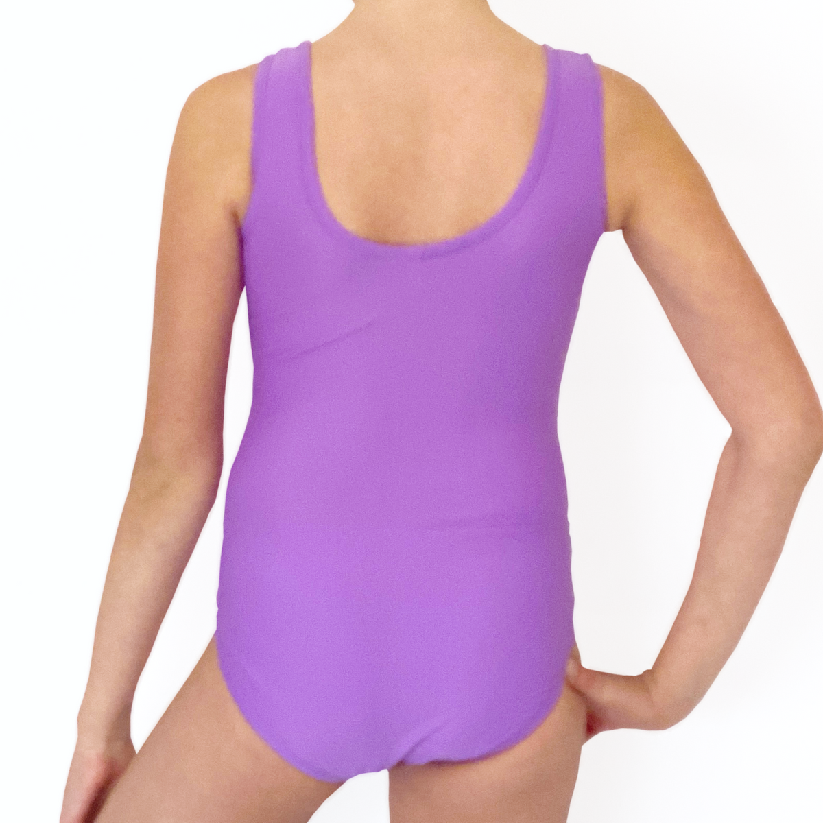 Kikx Alexa Style Sleeveless Tank Leotard in Plain Amethyst Purple