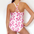 Kikx Leotard with Basic Shoestring and Criss Cross Back in Flamingos in Splashes on White