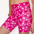Kikx Mid Thigh Length Leggings with High Waist in Flamingos in Splashes on Bright Pink