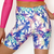 Kikx Mid Thigh Length Leggings with High Waist in Multi-Colour Palm Tree on White
