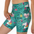Kikx Mid Thigh Length Leggings with High Waist in Unicorn and Summer Theme on Turquoise Green
