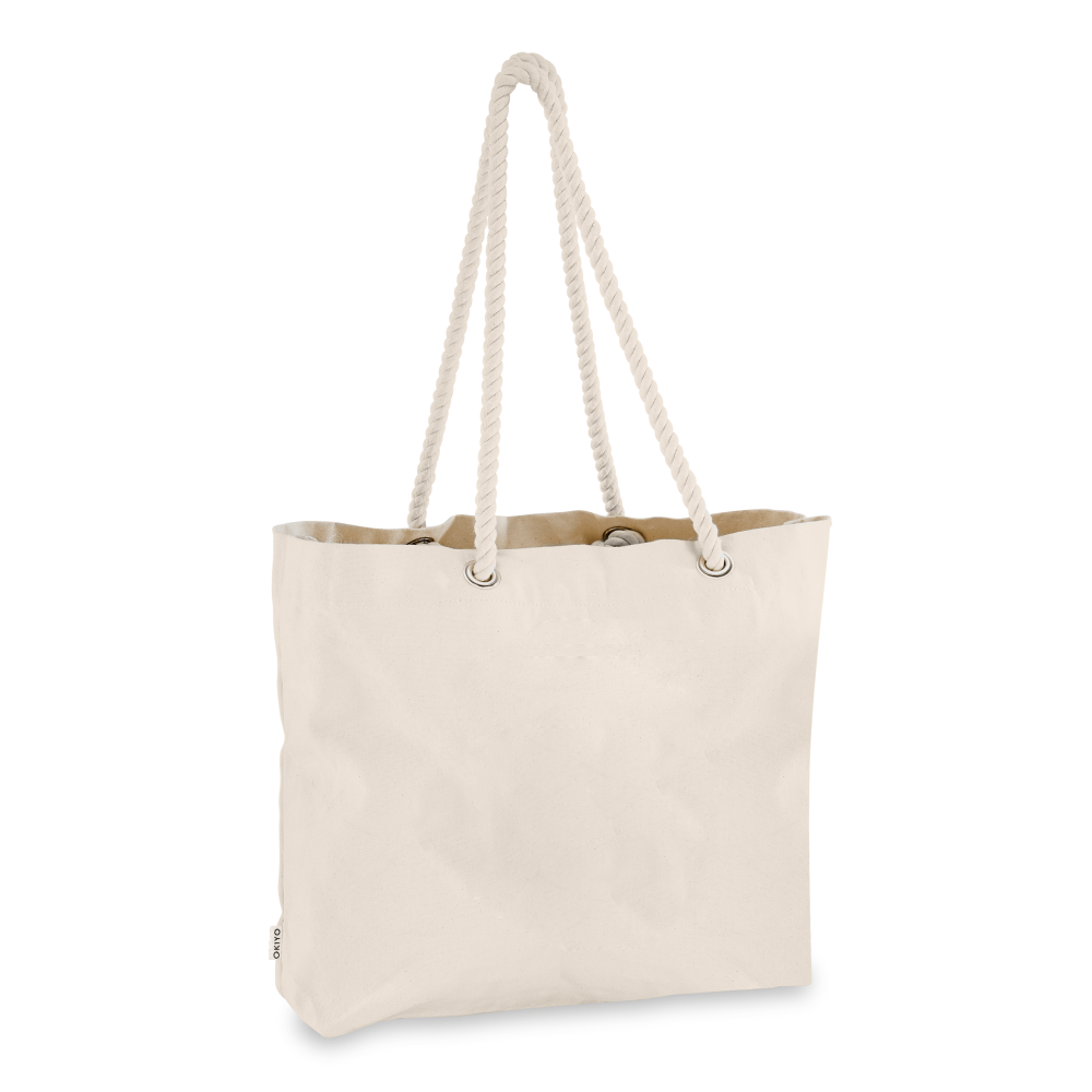Okiyo Tanoshi Cotton Brandable Beach Bag in Natural