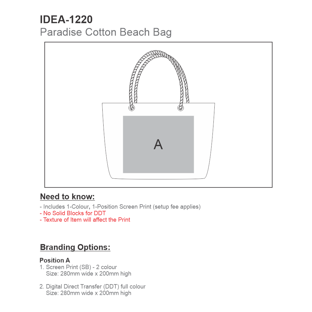 Okiyo Tanoshi Cotton Brandable Beach Bag in Natural