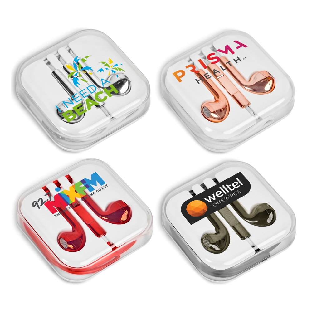 Poprock Wired Earbuds Brandable Bluetooth Headphones