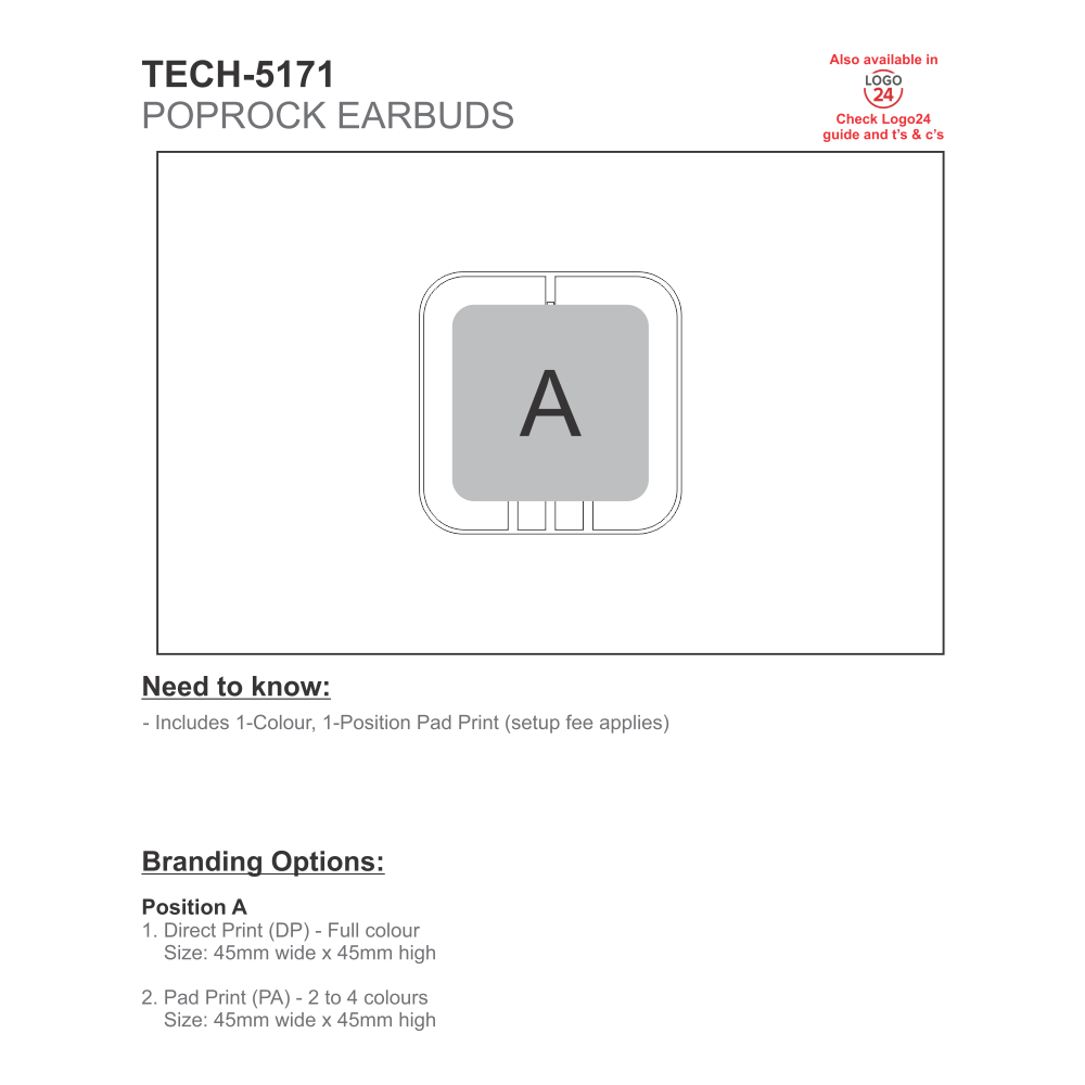 Poprock Wired Earbuds Brandable Bluetooth Headphones