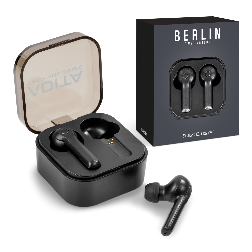 Swiss Cougar Berlin Wireless Stereo Earbuds Brandable Bluetooth Headphones