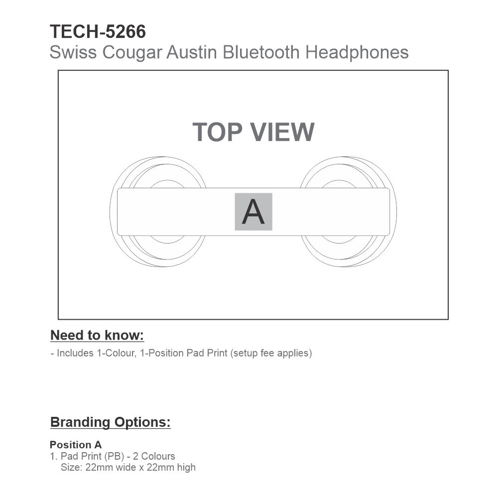 Swiss Cougar Austin Brandable Bluetooth Headphones