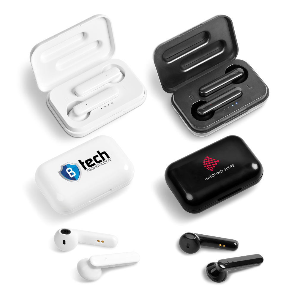 Equinox Wireless Stereo Earbuds Brandable Bluetooth Headphones