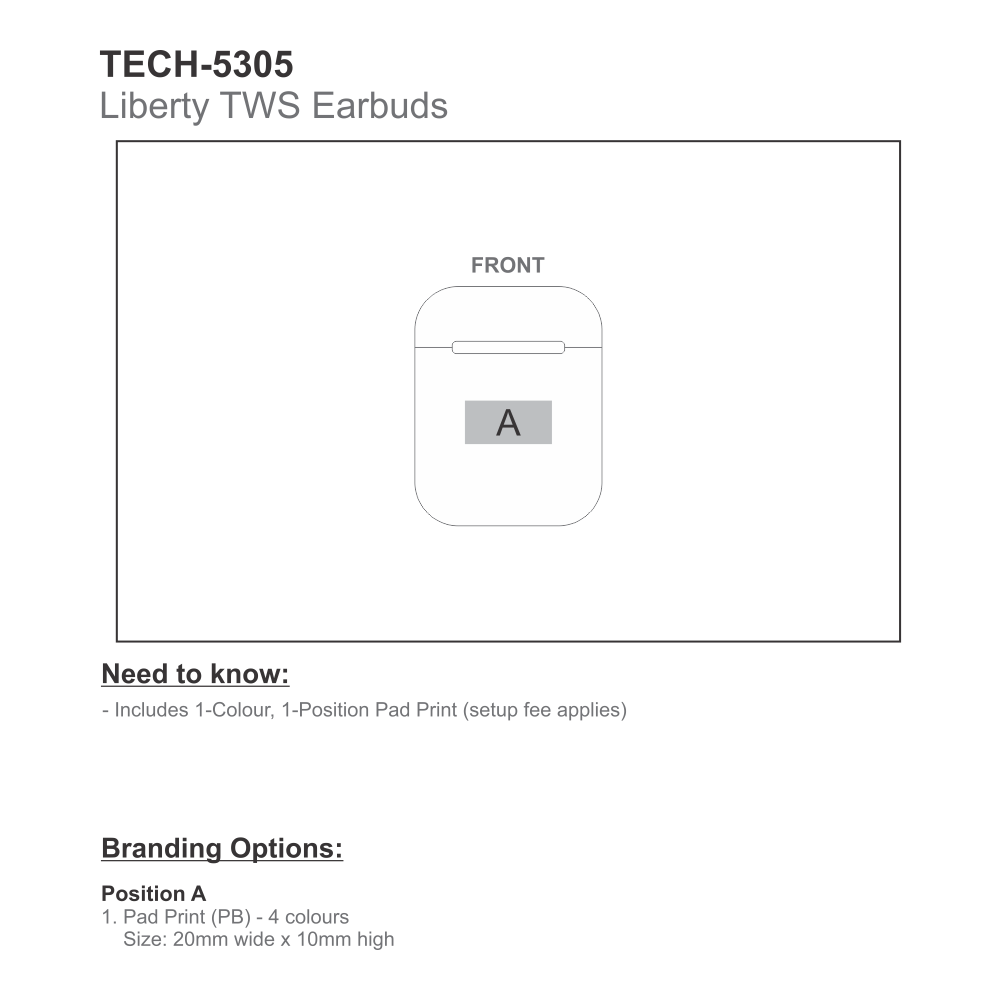 Liberty True Wireless Stereo Earbuds Brandable Bluetooth Headphones