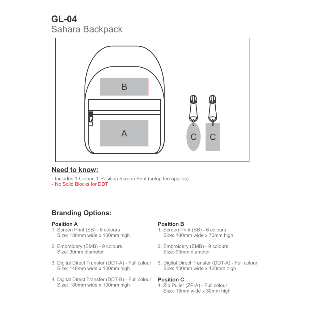 Sahara Brandable Backpack