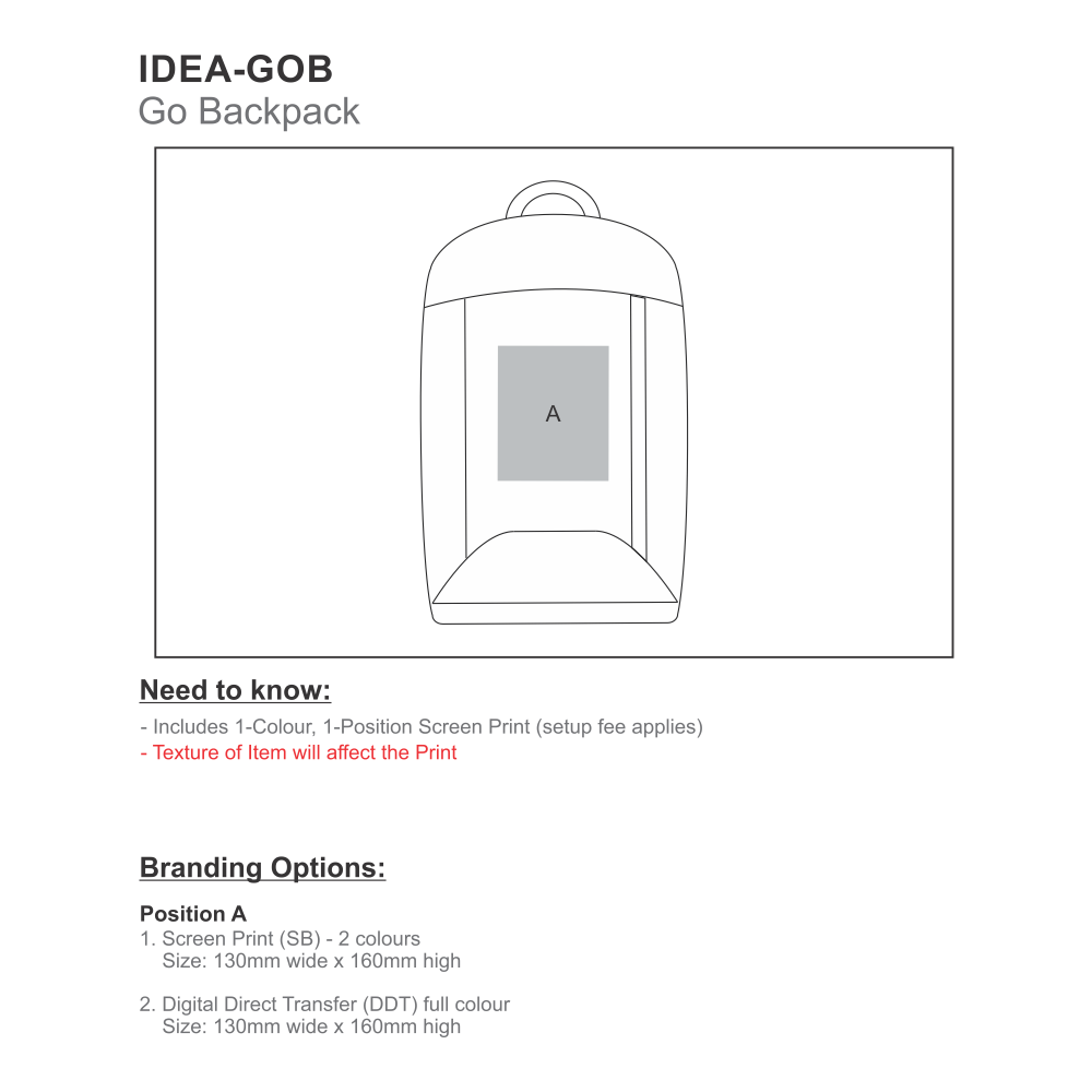 Go Brandable Backpack