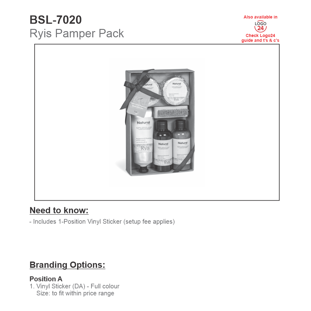 Ryis Peppermint and Rosemary Brandable Bath Pamper Set