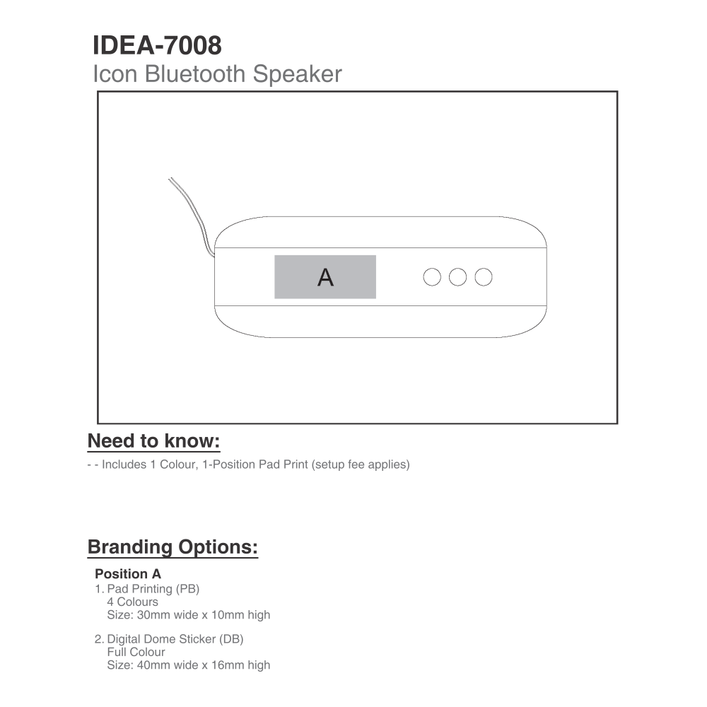 Icon Brandable Bluetooth Speaker