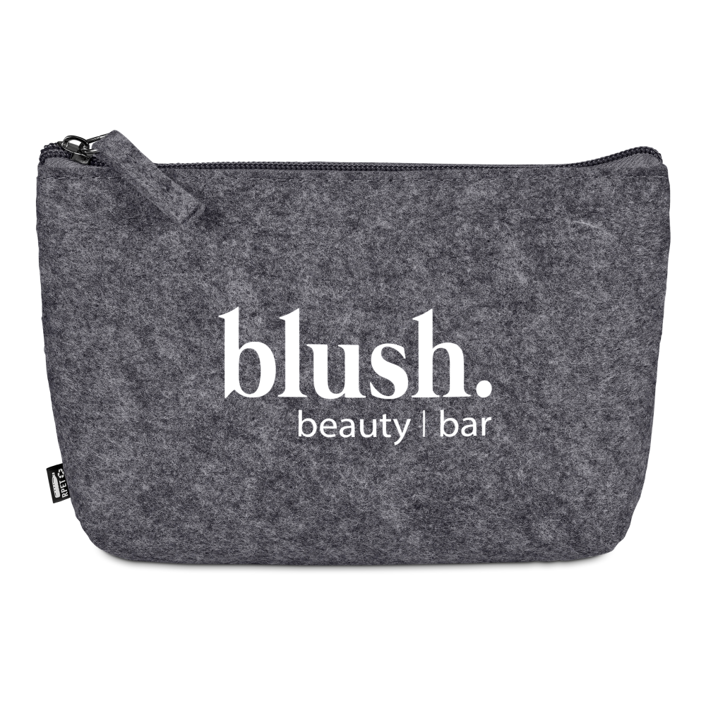 Okiyo Kesho Recycled PET Felt Brandable Toiletry Bag in Grey