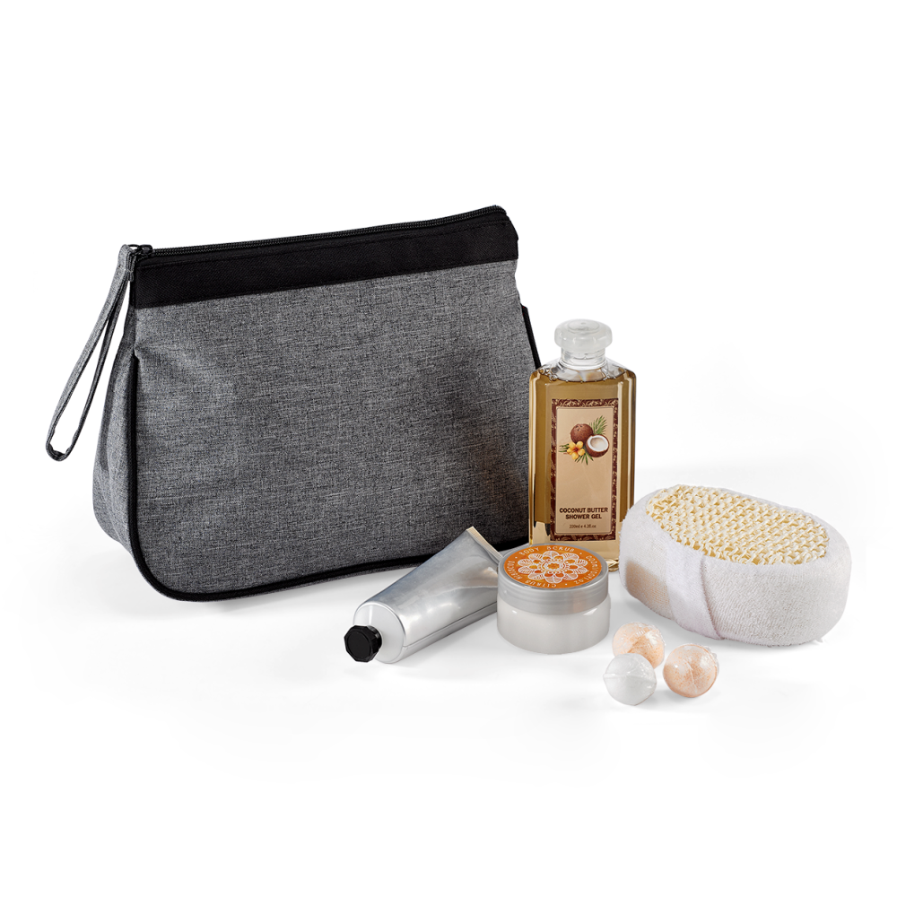 Haven Brandable Toiletry Bag in Grey with Black