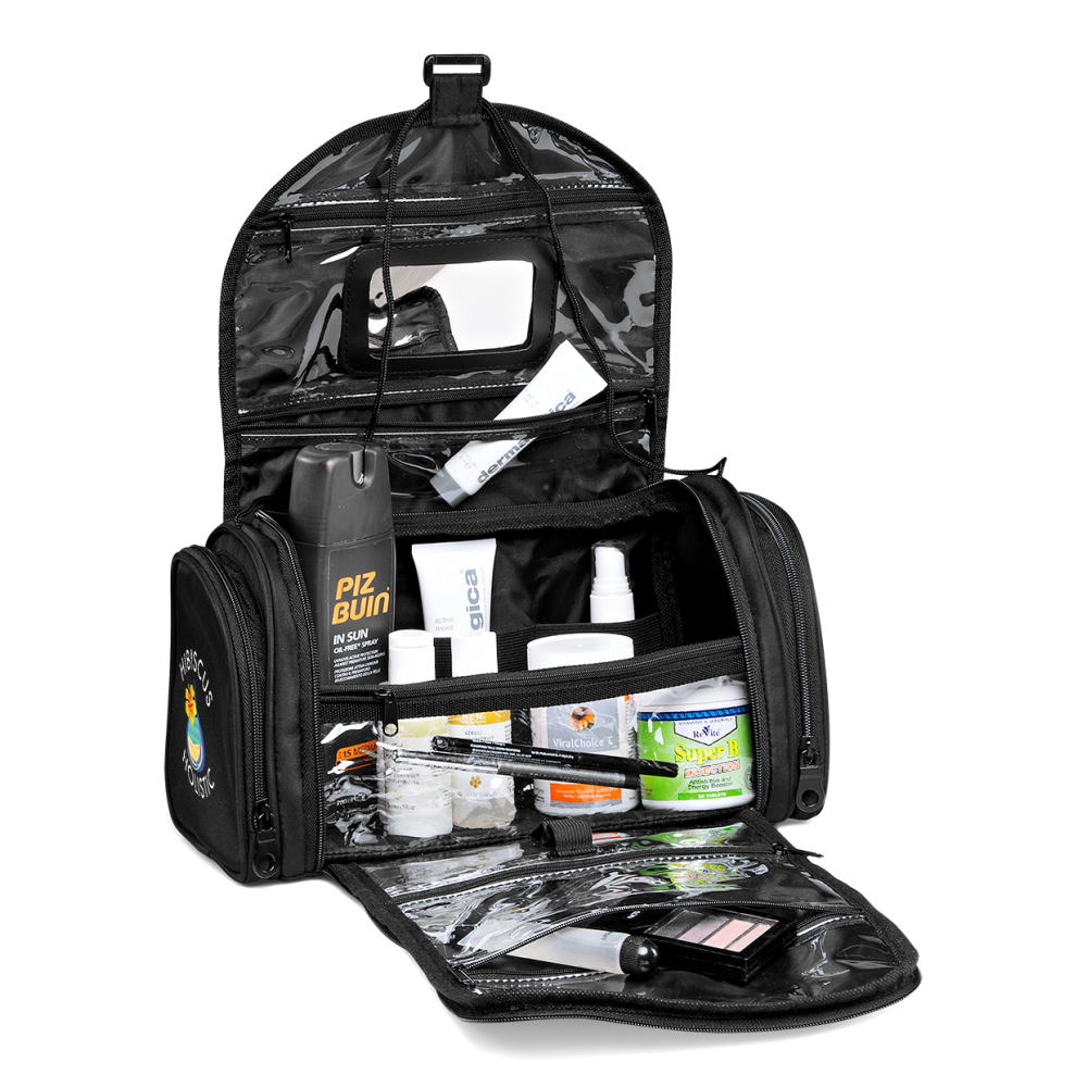 Chelsea Deluxe Brandable Toiletry Bag in Black