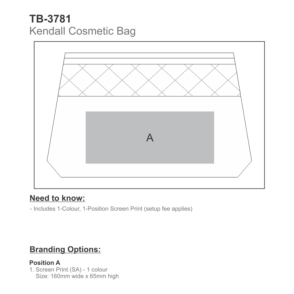 Kendall Brandable Toiletry Bag in Black